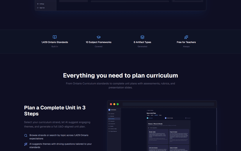 Cognitive Education Notebook curriculum planning overview