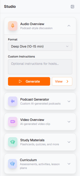 Notebook Studio multimedia tools
