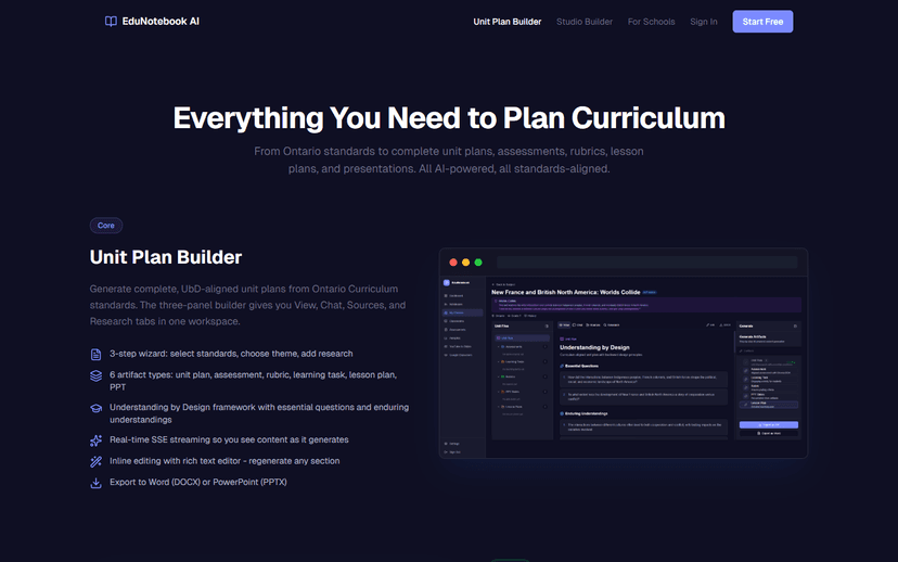 Unit Plan Builder with UbD framework