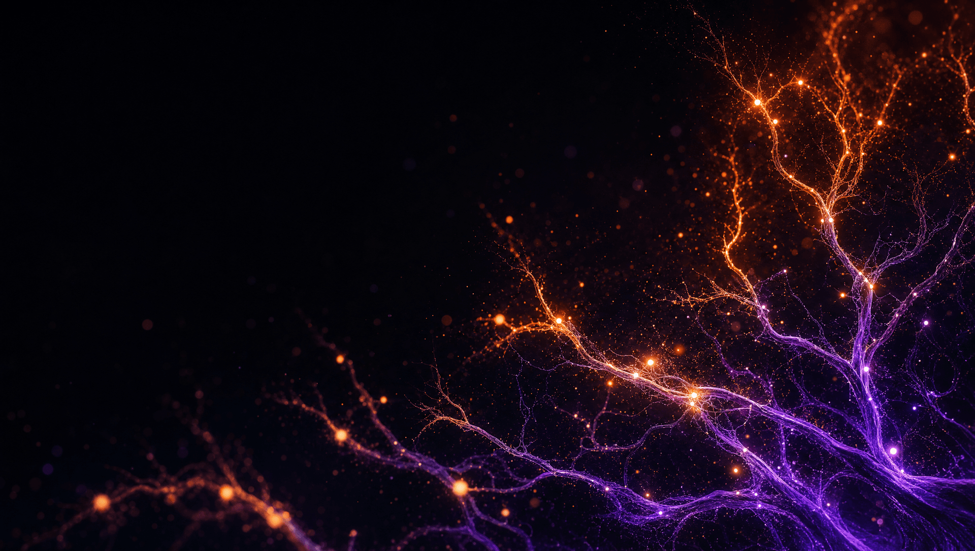 Warm orange neural synapse network representing the Cognitive Education lane